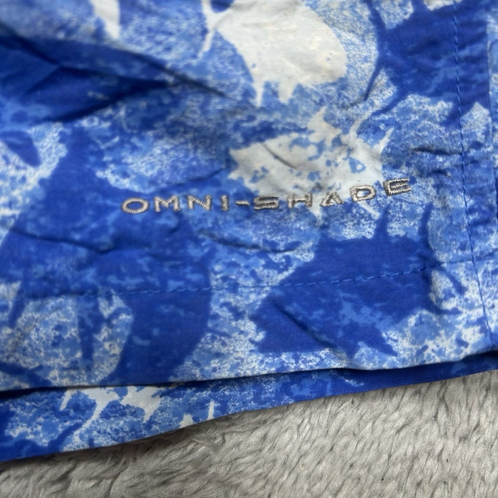 Columbia PFG Super Backcast Shorts Trunks Men's M Blue Fish Print *NO MESH LINER - Picture 3 of 10